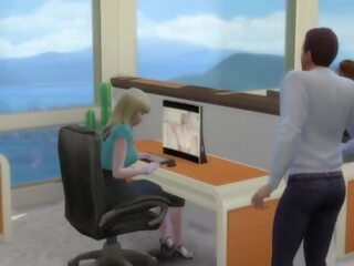 In order not to lose a job blonde offers her pussy - sex film in the office