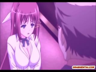 Swimsuit anime coed handjob and wetpussy fucking