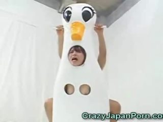 Japanisch duck liebhaber facialed!