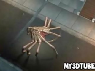 Foxy 3d cô gái tóc vàng femme fatale fucked lược qua số hai người ngoài hành tinh spiders